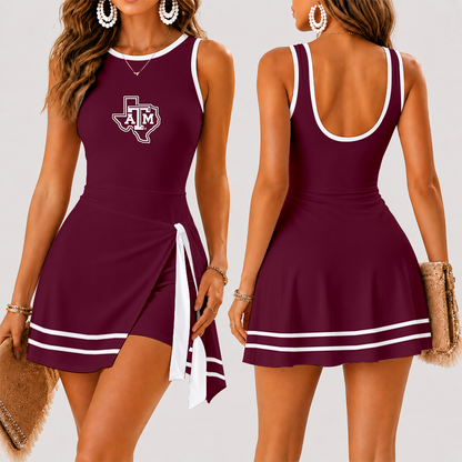 [FAN FAVORITE] NEW CUSTOMIZED NCAA CWS27 TAA TEXAS A&M AGGIES WOMEN'S SUMMER SKORT DRESS