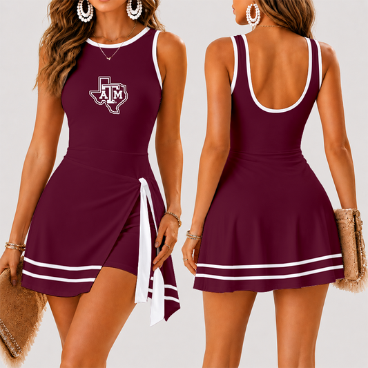 [FAN FAVORITE] NEW CUSTOMIZED NCAA CWS27 TAA TEXAS A&M AGGIES WOMEN'S SUMMER SKORT DRESS