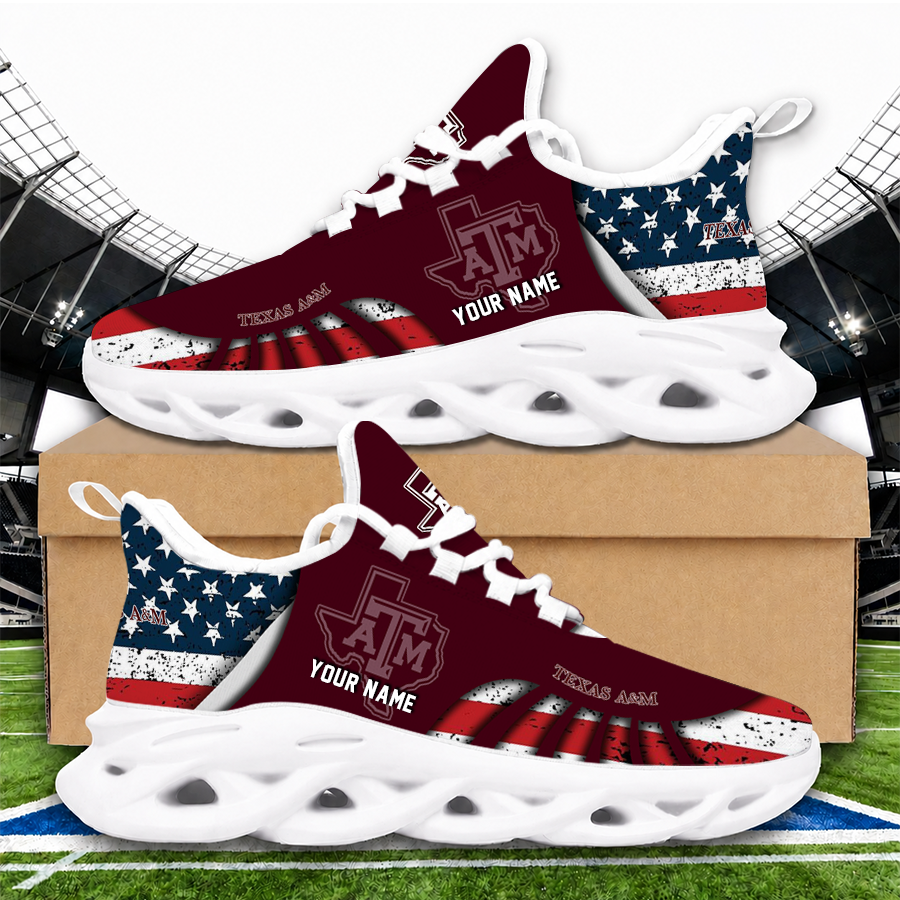 [HOMERUN DEAL] NEW CUSTOMIZED NCAA CWS27 TAA TEXAS A&M AGGIES UNISEX CLUNKY SNEAKERS