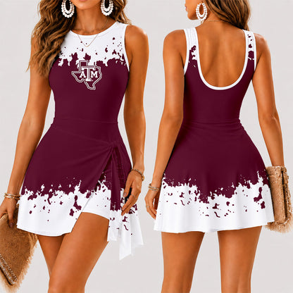 [HOMERUN DEAL] NEW CUSTOMIZED NCAA CWS27 TAA TEXAS A&M AGGIES WOMEN'S SUMMER SKORT DRESS