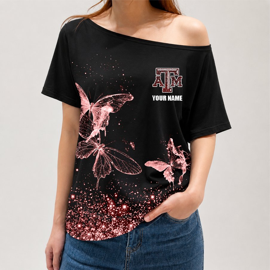 [HOMERUN DEAL] NEW CUSTOMIZED NCAA CWS27 TAA TEXAS A&M AGGIES OFF-SHOULDER SHIRT