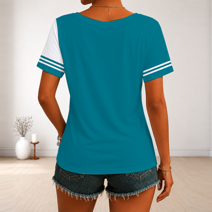 [HOT DEAL] NEW CUSTOMIZED NBA27 CHO CHARLOTTE HORNETS V-NECK FEMALE SHIRT