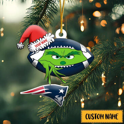 [TOUCHDOWN DEAL] NEW CUSTOMIZED NFL27 NEP NEW ENGLAND PATRIOTS CHRISTMAS ACRYLIC ORNAMENT