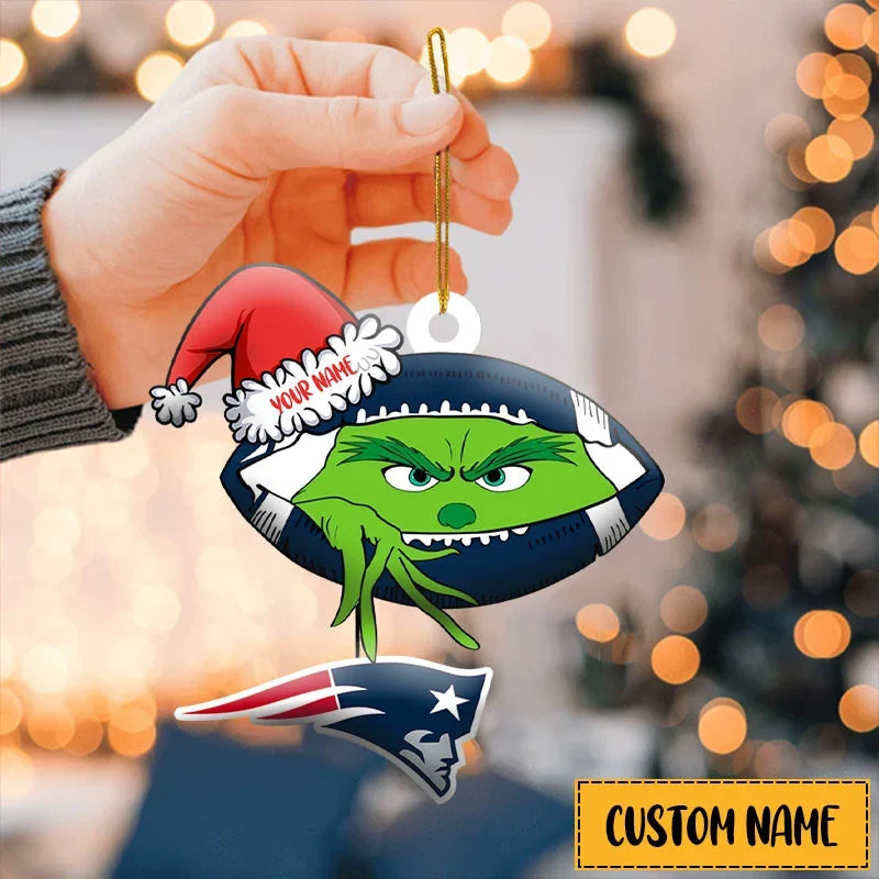 [TOUCHDOWN DEAL] NEW CUSTOMIZED NFL27 NEP NEW ENGLAND PATRIOTS CHRISTMAS ACRYLIC ORNAMENT