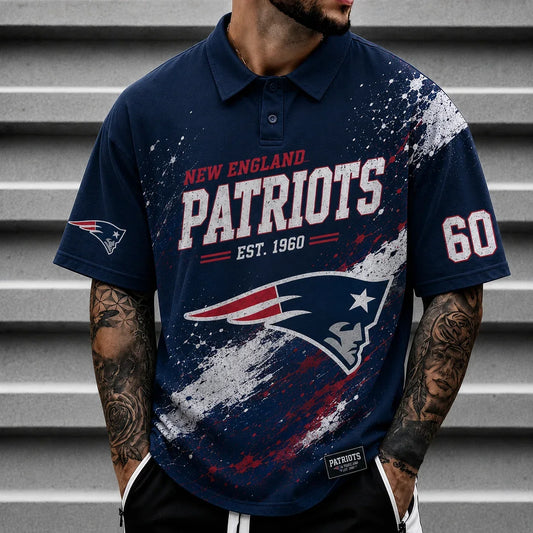 [TOUCHDOWN DEAL] NEW CUSTOMIZED NFL27 NEP NEW ENGLAND PATRIOTS POLO SHIRT