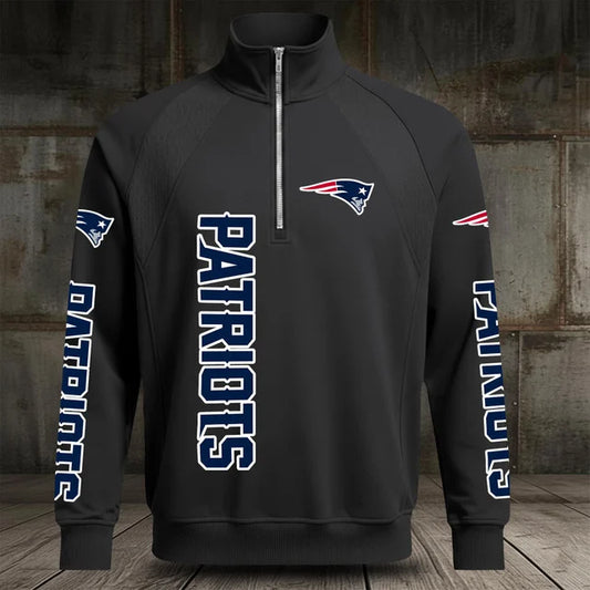 [TOUCHDOWN DEAL] NEW CUSTOMIZED NFL27 NEP NEW ENGLAND PATRIOTS MEN'S MULTICOLOR QUARTER-ZIP PULLOVER
