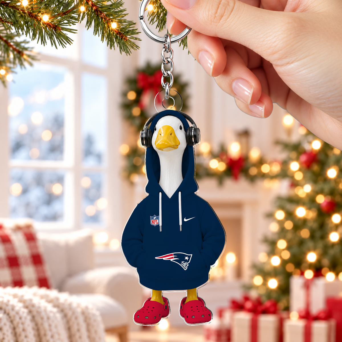 [TOUCHDOWN DEAL] NEW CUSTOMIZED NFL27 NEP NEW ENGLAND PATRIOTS ACRYLIC KEYCHAIN