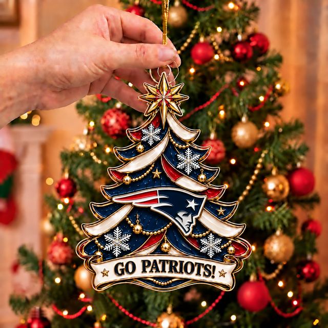 [TOUCHDOWN DEAL] NEW CUSTOMIZED NFL27 NEP NEW ENGLAND PATRIOTS CHRISTMAS ACRYLIC ORNAMENT