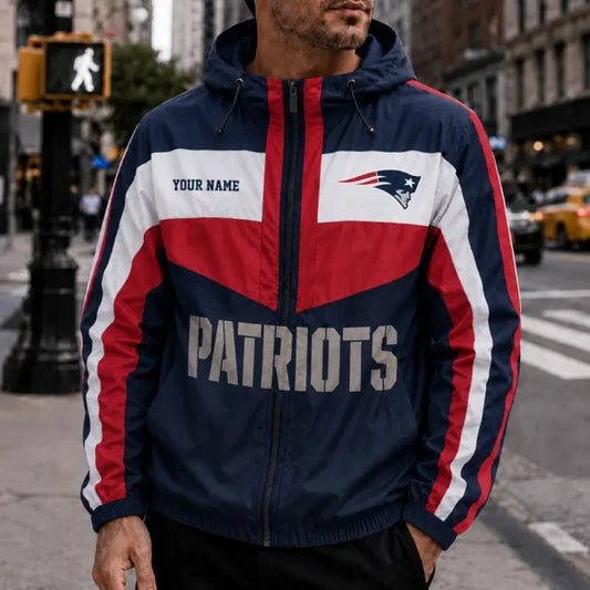 [TOUCHDOWN DEAL] NEW CUSTOMIZED NFL27 NEP NEW ENGLAND PATRIOTS WINDBREAKER JACKET
