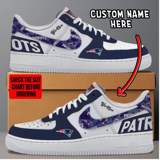 [TOUCHDOWN DEAL] NEW CUSTOMIZED NFL27 NEP NEW ENGLAND PATRIOTS AF1 SNEAKERS