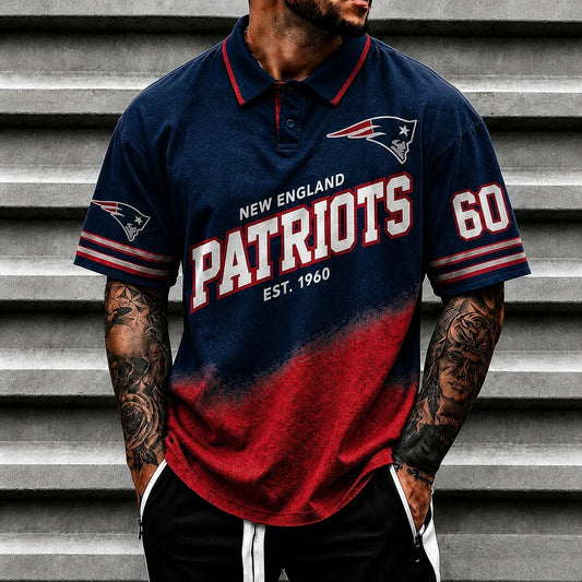[TOUCHDOWN DEAL] NEW CUSTOMIZED NFL27 NEP NEW ENGLAND PATRIOTS POLO SHIRT