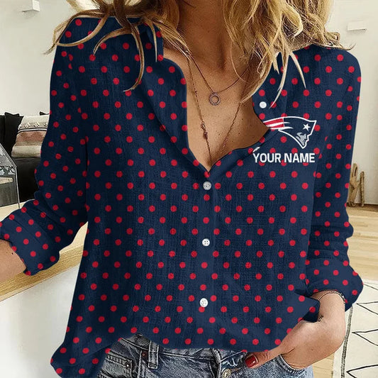 [TOUCHDOWN DEAL] NEW CUSTOMIZED NFL27 NEP NEW ENGLAND PATRIOTS WOMEN CASUAL SHIRT