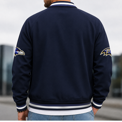 [SPECIAL OFFER] NEW CUSTOMIZED NFL28 BTR BALTIMORE RAVENS MEN'S CASUAL JACKET