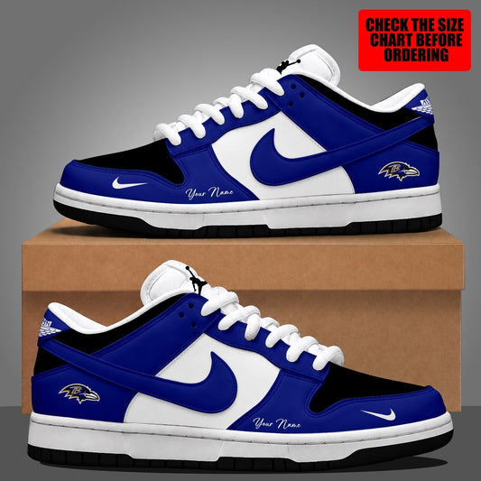 [TOUCHDOWN DEAL] NEW CUSTOMIZED NFL28 BTR BALTIMORE RAVENS DUNK LOW SHOES