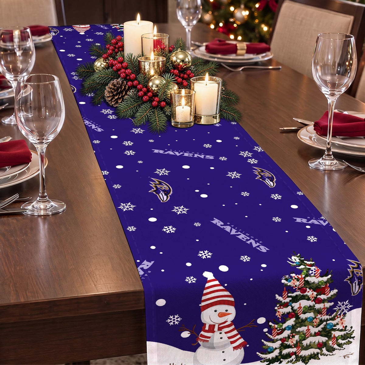 [TOUCHDOWN DEAL] NEW CUSTOMIZED NFL28 BTR BALTIMORE RAVENS TABLE RUNNER