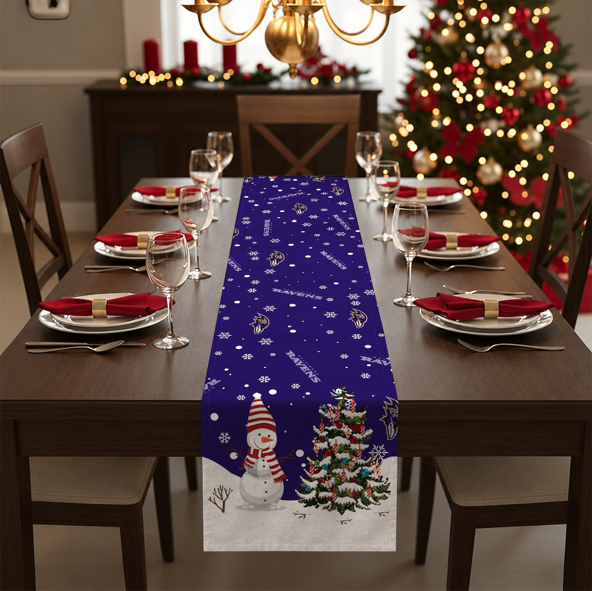 [TOUCHDOWN DEAL] NEW CUSTOMIZED NFL28 BTR BALTIMORE RAVENS TABLE RUNNER