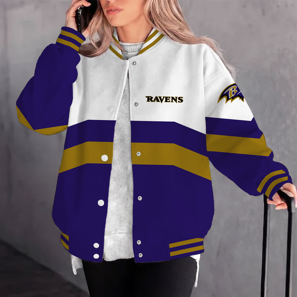 [TOUCHDOWN DEAL] NEW CUSTOMIZED NFL28 BTR BALTIMORE RAVENS SATIN VARSITY & BASEBALL JACKET