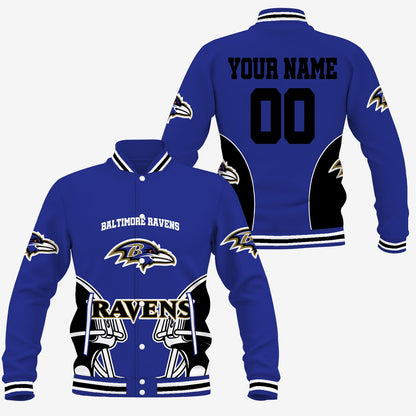 [TOUCHDOWN DEAL] NEW CUSTOMIZED NFL28 BTR BALTIMORE RAVENS SATIN VARSITY & BASEBALL JACKET