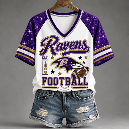 [TOUCHDOWN DEAL] NEW CUSTOMIZED NFL28 BTR THE RAVENS BUC-EE'S V-NECK FEMALE SHIRT