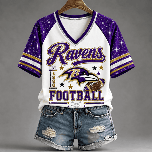 [TOUCHDOWN DEAL] NEW CUSTOMIZED NFL28 BTR THE RAVENS BUC-EE'S V-NECK FEMALE SHIRT