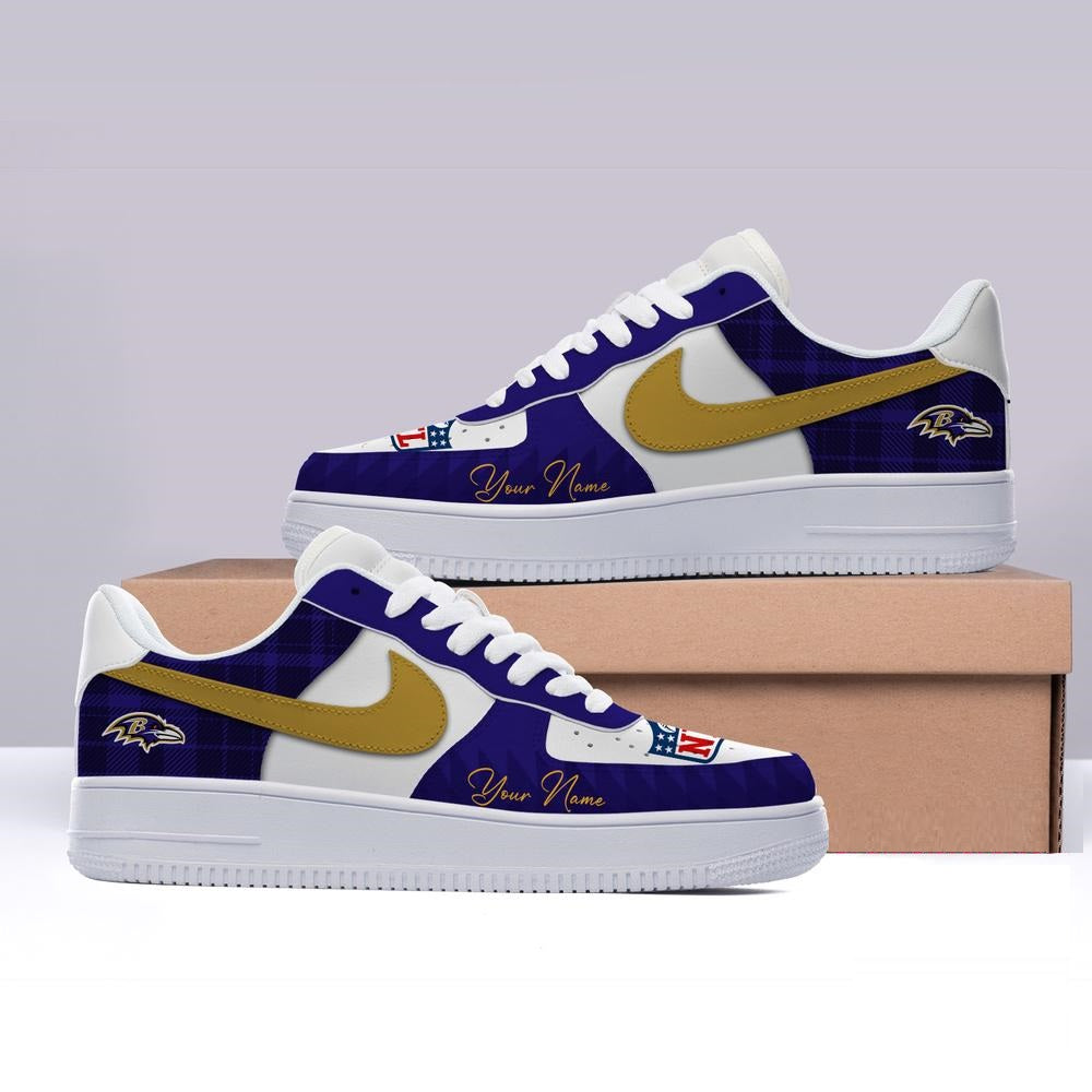 [TOUCHDOWN DEAL] NEW CUSTOMIZED NFL28 BTR BALTIMORE RAVENS AF1 SHOES