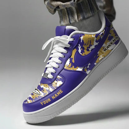 [TOUCHDOWN DEAL] NEW CUSTOMIZED NFL28 BTR BALTIMORE RAVENS AF1 SNEAKERS