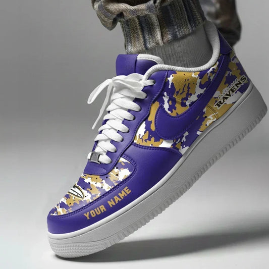 [TOUCHDOWN DEAL] NEW CUSTOMIZED NFL28 BTR BALTIMORE RAVENS AF1 SNEAKERS