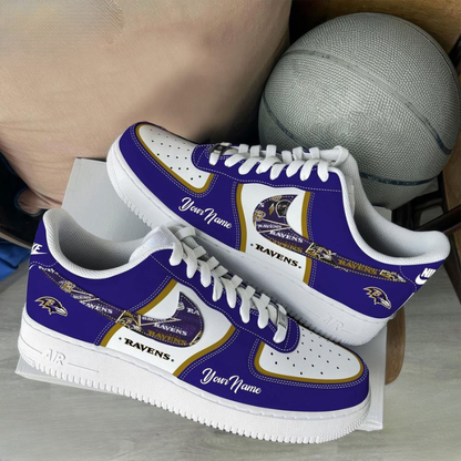 [TOUCHDOWN DEAL] NEW CUSTOMIZED NFL28 BTR BALTIMORE RAVENS AF1 SNEAKERS
