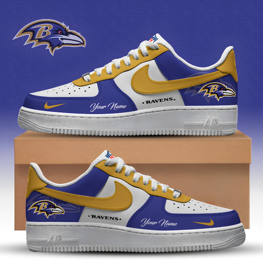 [TOUCHDOWN DEAL] NEW CUSTOMIZED NFL28 BTR BALTIMORE RAVENS AF1 SNEAKERS
