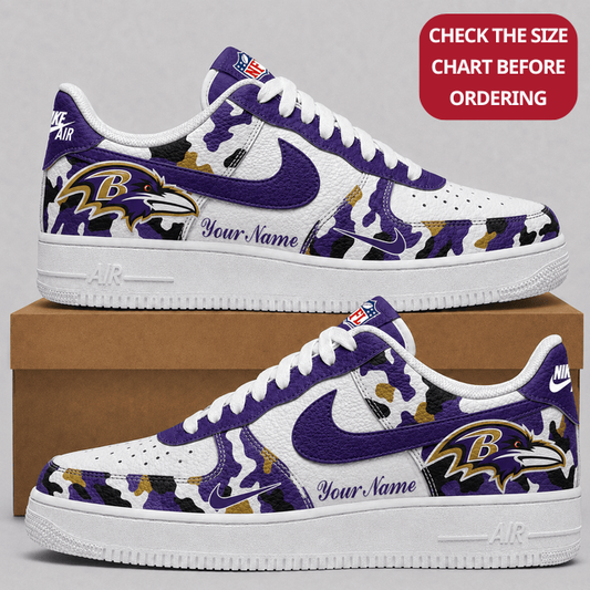 [TOUCHDOWN DEAL] NEW CUSTOMIZED NFL28 BTR BALTIMORE RAVENS AF1 SHOES