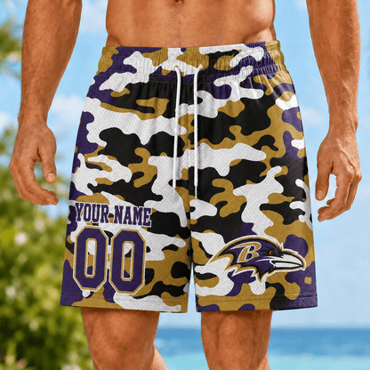 [TOUCHDOWN DEAL] NEW CUSTOMIZED NFL28 BTR BALTIMORE RAVENS SHORT PANTS