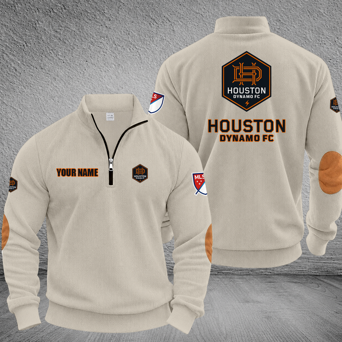 [GOAL DEAL] NEW CUSTOMIZED MLS28 HDF HOUSTON DYNAMO FC MULTICOLOR STRIPED QUATER ZIP SWEATSHIRT