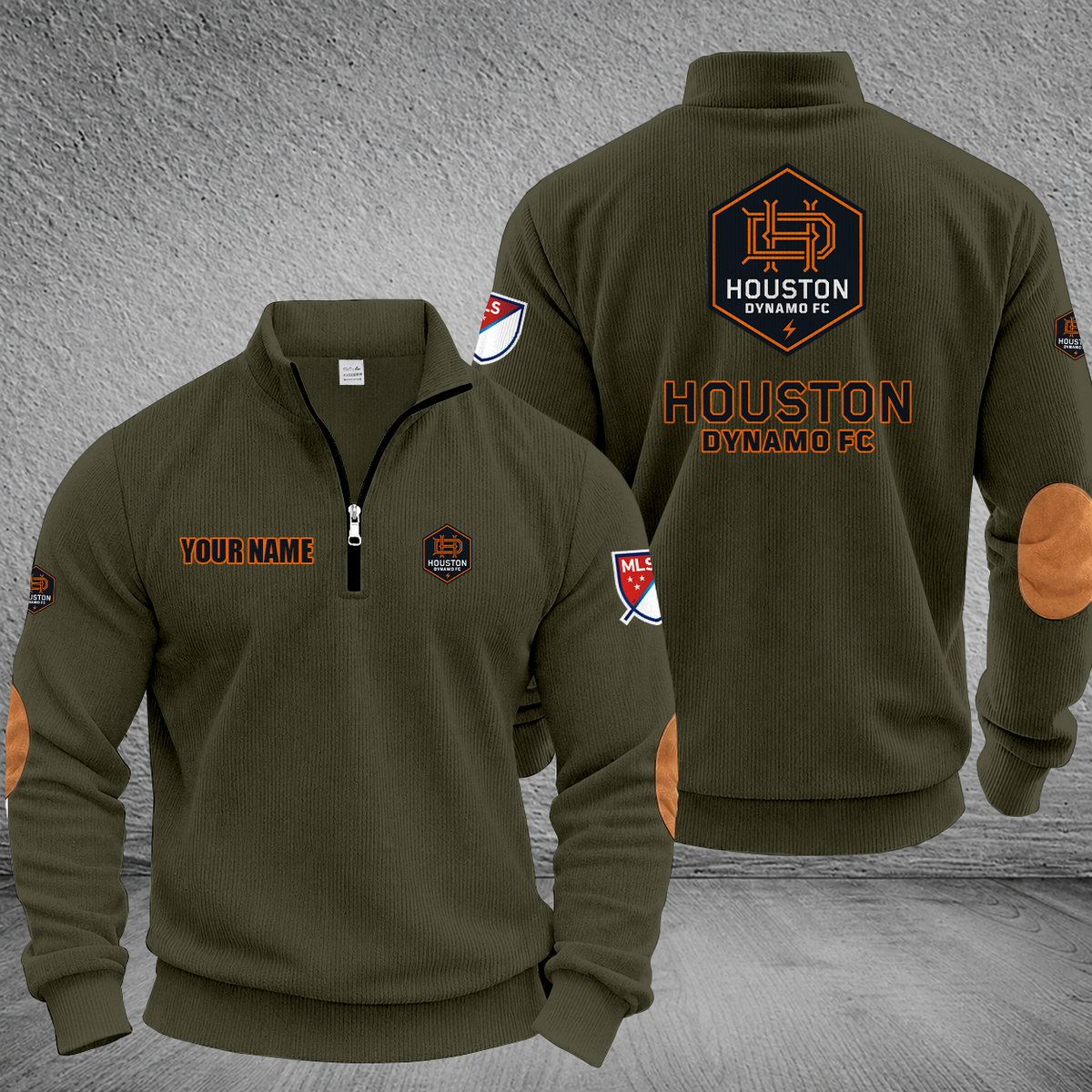 [GOAL DEAL] NEW CUSTOMIZED MLS28 HDF HOUSTON DYNAMO FC MULTICOLOR STRIPED QUATER ZIP SWEATSHIRT
