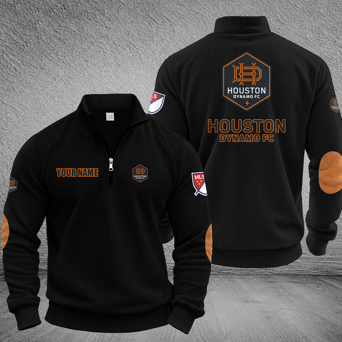 [GOAL DEAL] NEW CUSTOMIZED MLS28 HDF HOUSTON DYNAMO FC MULTICOLOR STRIPED QUATER ZIP SWEATSHIRT