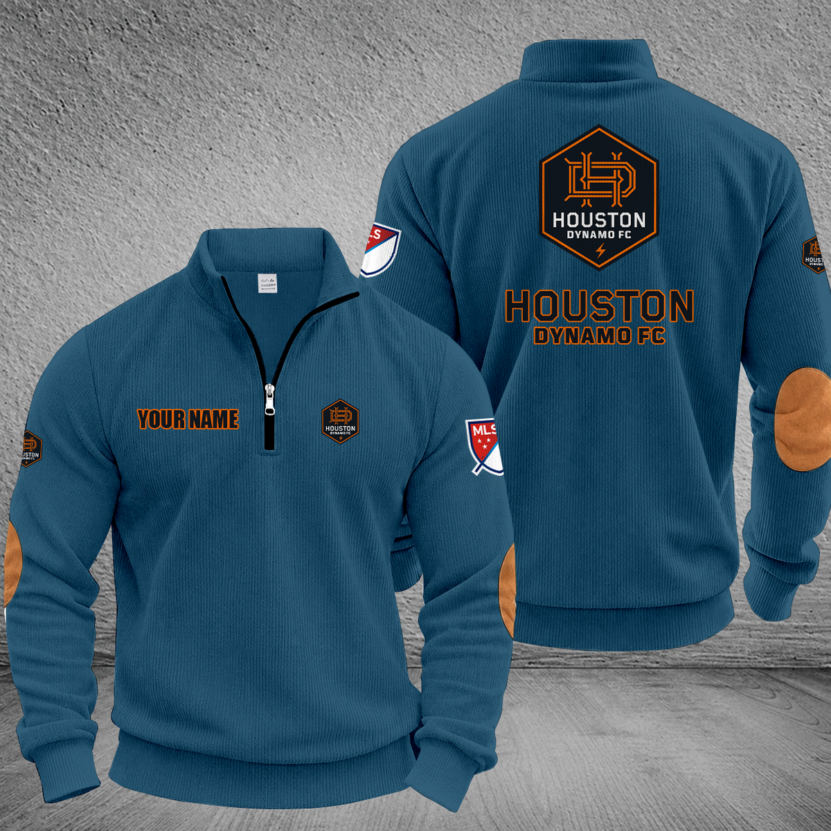 [GOAL DEAL] NEW CUSTOMIZED MLS28 HDF HOUSTON DYNAMO FC MULTICOLOR STRIPED QUATER ZIP SWEATSHIRT