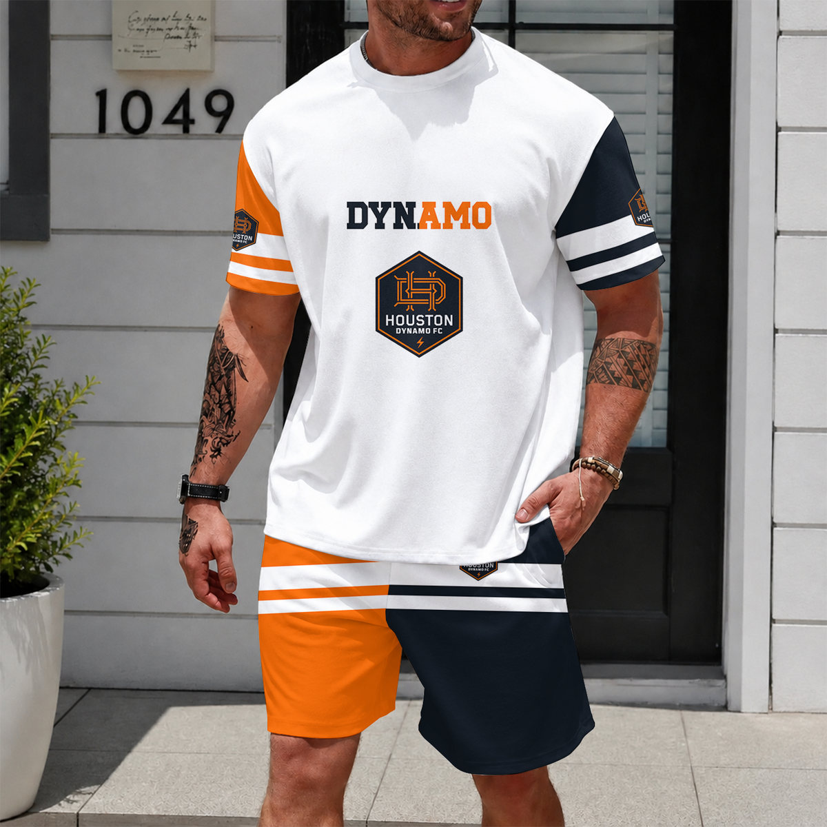 [GOAL DEAL] NEW CUSTOMIZED MLS28 HDF HOUSTON DYNAMO FC UNISEX T-SHIRT & SHORTS SET