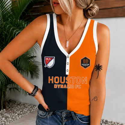 [GOAL DEAL] NEW CUSTOMIZED MLS28 HDF HOUSTON DYNAMO FC V-NECK TANK TOP