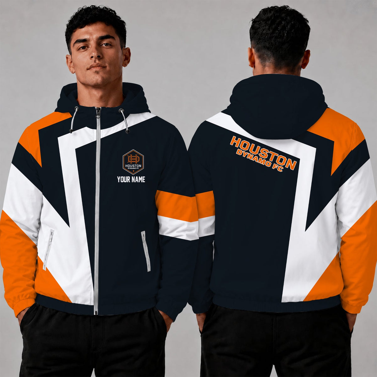 [GOAL DEAL] NEW CUSTOMIZED MLS28 HDF HOUSTON DYNAMO FC WINDBREAKER JACKET