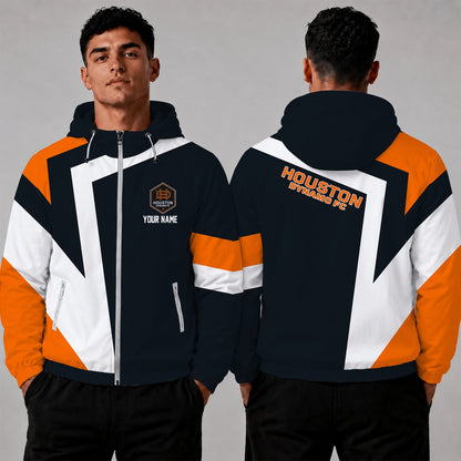 [GOAL DEAL] NEW CUSTOMIZED MLS28 HDF HOUSTON DYNAMO FC WINDBREAKER JACKET