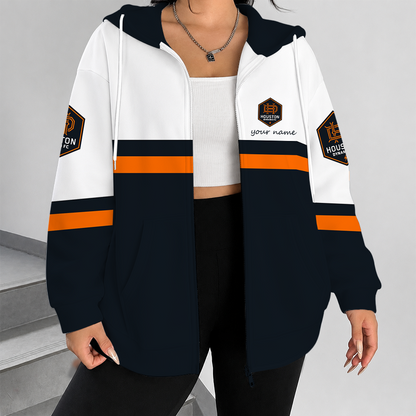 [GOAL DEAL] NEW CUSTOMIZED MLS28 HDF HOUSTON DYNAMO FC ZIP HOODIE