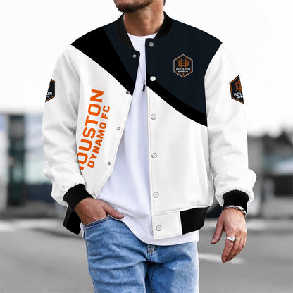 [GOAL DEAL] NEW CUSTOMIZED MLS28 HDF HOUSTON DYNAMO FC BASEBALL JACKET & SATIN VARSITY JACKET
