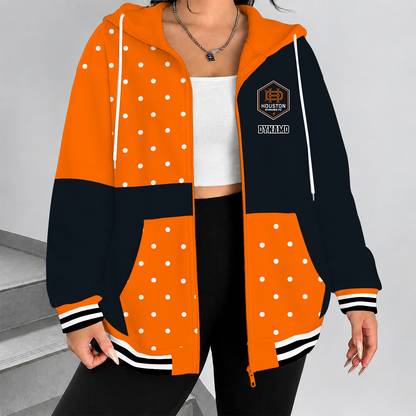 [GOAL DEAL] NEW CUSTOMIZED MLS28 HDF HOUSTON DYNAMO FC ZIP HOODIE