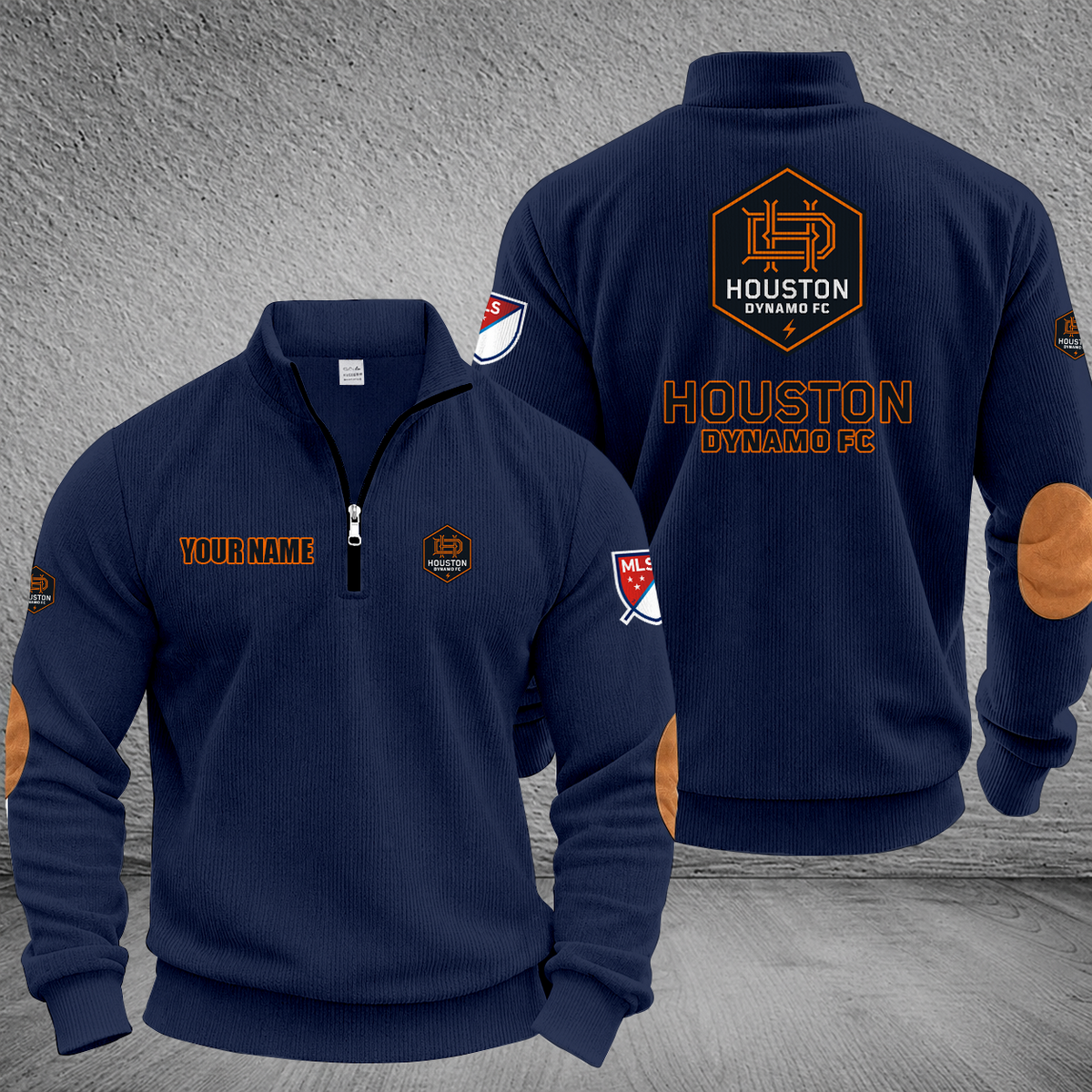 [GOAL DEAL] NEW CUSTOMIZED MLS28 HDF HOUSTON DYNAMO FC MULTICOLOR STRIPED QUATER ZIP SWEATSHIRT