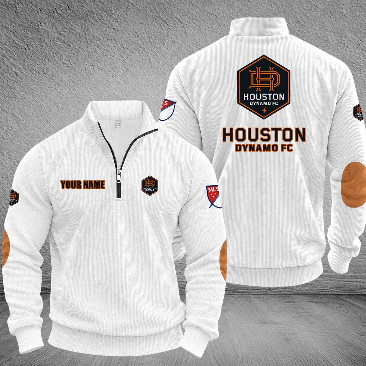 [GOAL DEAL] NEW CUSTOMIZED MLS28 HDF HOUSTON DYNAMO FC MULTICOLOR STRIPED QUATER ZIP SWEATSHIRT