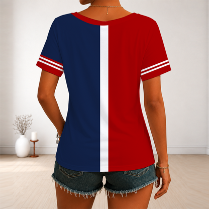[HOMERUN DEAL] NEW CUSTOMIZED MLB28 WNS WASHINGTON NATIONALS V-NECK FEMALE SHIRT