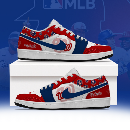 [HOMERUN DEAL] NEW CUSTOMIZED MLB28 WNS WASHINGTON NATIONALS AIR JORDAN LOW SHOES