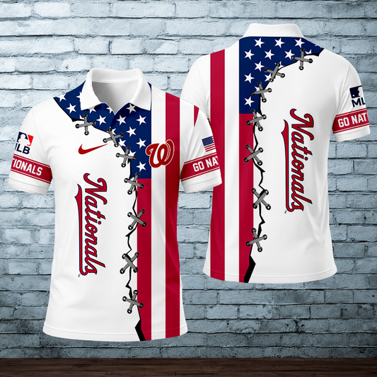 [HOMERUN DEAL] NEW CUSTOMIZED MLB28 WNS WASHINGTON NATIONALS POLO SHIRT