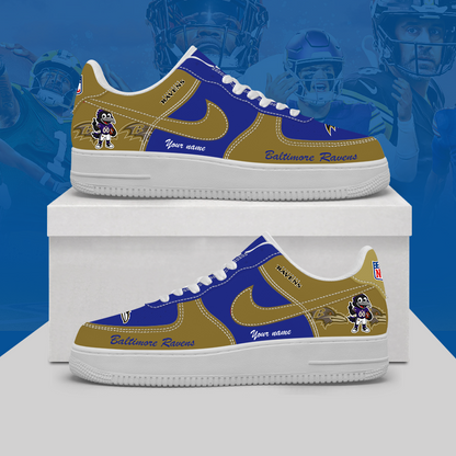 [TOUCHDOWN DEAL] NEW CUSTOMIZED NFL28 BTR BALTIMORE RAVENS AF1 SHOES