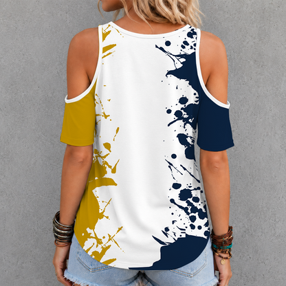 [TOUCHDOWN DEAL]NEW CUSTOMIZED NCAA FBS28 NFI NOTRE DAME FIGHTING IRISH CRISS CROSS V-NECK TOP