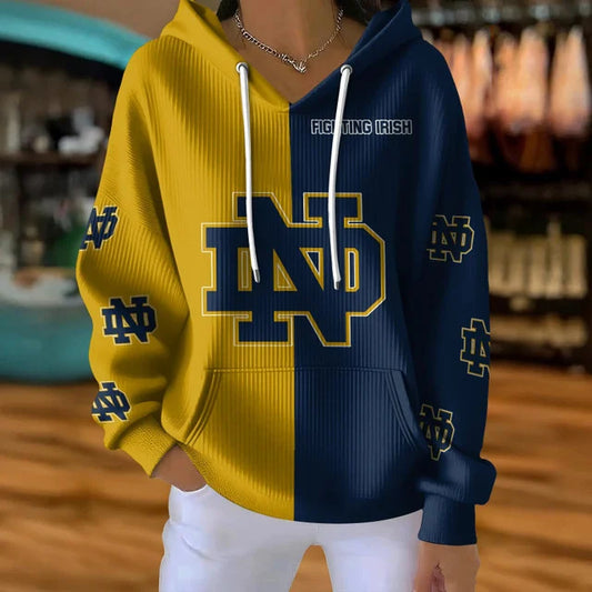 [TOUCHDOWN DEAL] NEW CUSTOMIZED NCAA FBS28 NFI NOTRE DAME FIGHTING IRISH RIBBED HOODIE & SWEATSHIRT